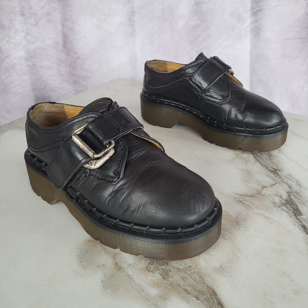 Dr. Martens US Size 5 Women's Chunky Platform Mary Janes Monk Loafer Black